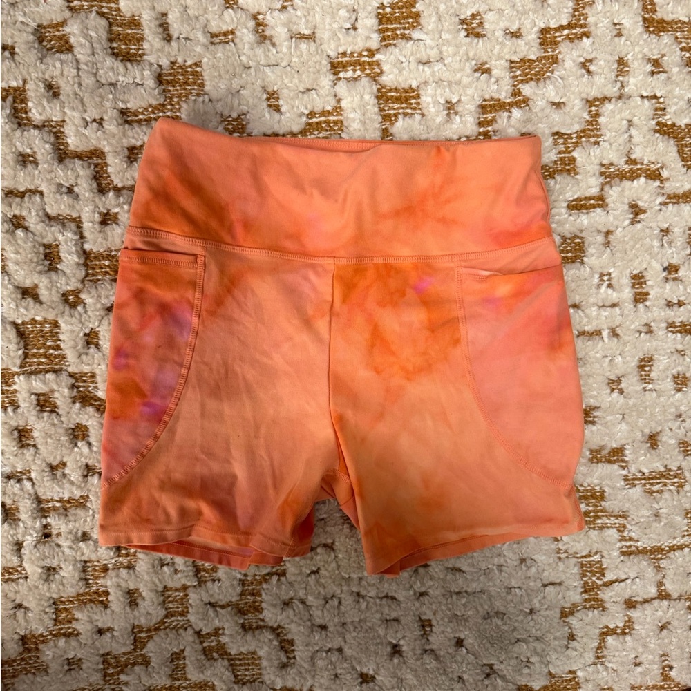 JoyLab High Waist Orange Tie-Dye Shorts